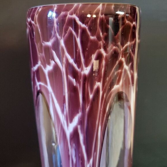 Vintage Purple Amethyst Cylindrical Vase 14" Tall - Picture 6 of 8